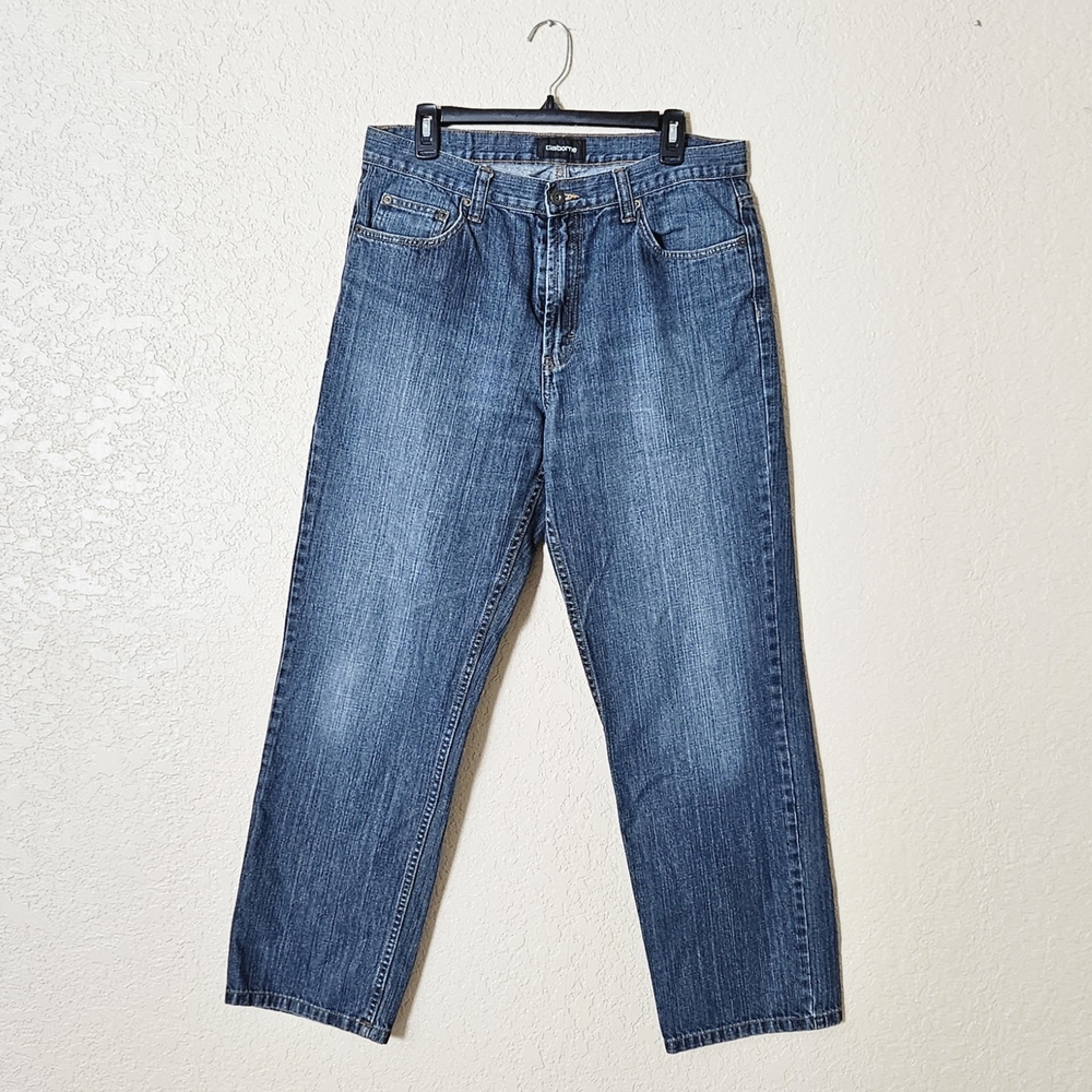 Claiborne Men's Classic Straight Jeans 34X32 MEDIUM WASH
